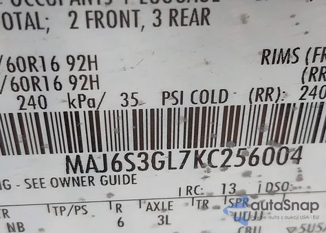 2019 Ford Ecosport Se from USA, damaged, VIN MAJ6S3GL7KC256004